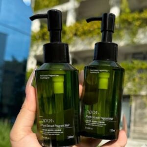 Green glass pump bottles